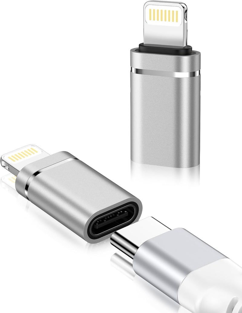 Haoano Lightning to USB C Adapter, 2Pack USBC to iPhone Adapter, Type-C Female to Lightening Male Converter for Apple 14 Pro Max/14pro/14plus/13/12 Mini/Xs/Xr/8plus iPad/iPod 10w Fast Charging Dongle Adaptor - Image 1